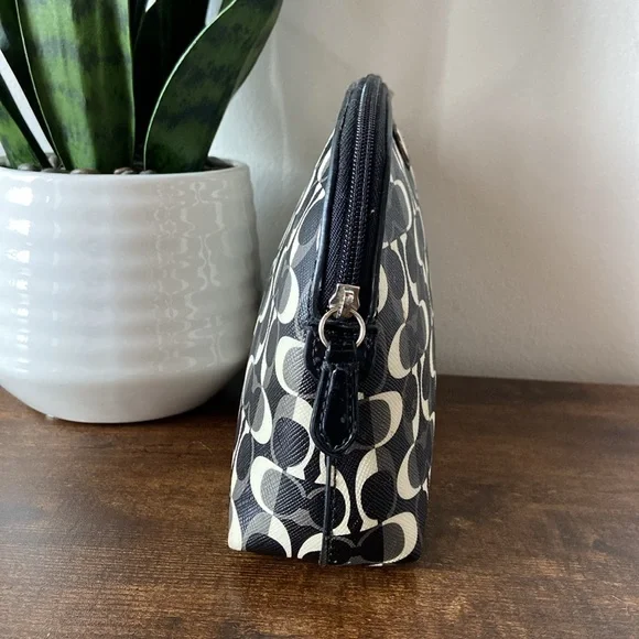 Coach Black, Cream & Gray Cosmetic Bag - Picture 5 of 15